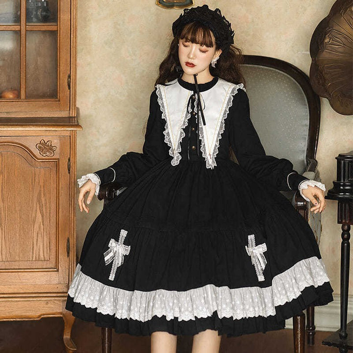 Women's Gothic Lolita Dress - Dark Halloween Princess Full Suit for Autumn & Winter - Hot fashionista