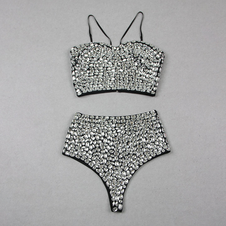 Avery High Neck Rhinestone Detail 3 piece Set