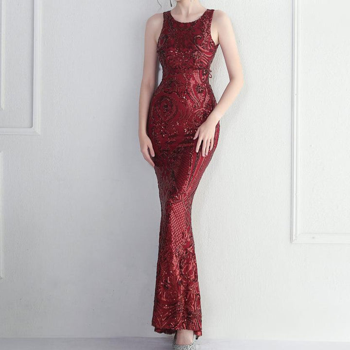 Adelaide Beaded Craft Sequined Embroidered Maxi Dress - Hot fashionista