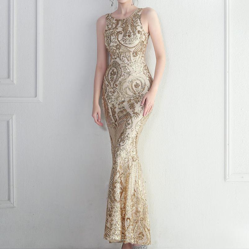 Adelaide Beaded Craft Sequined Embroidered Maxi Dress