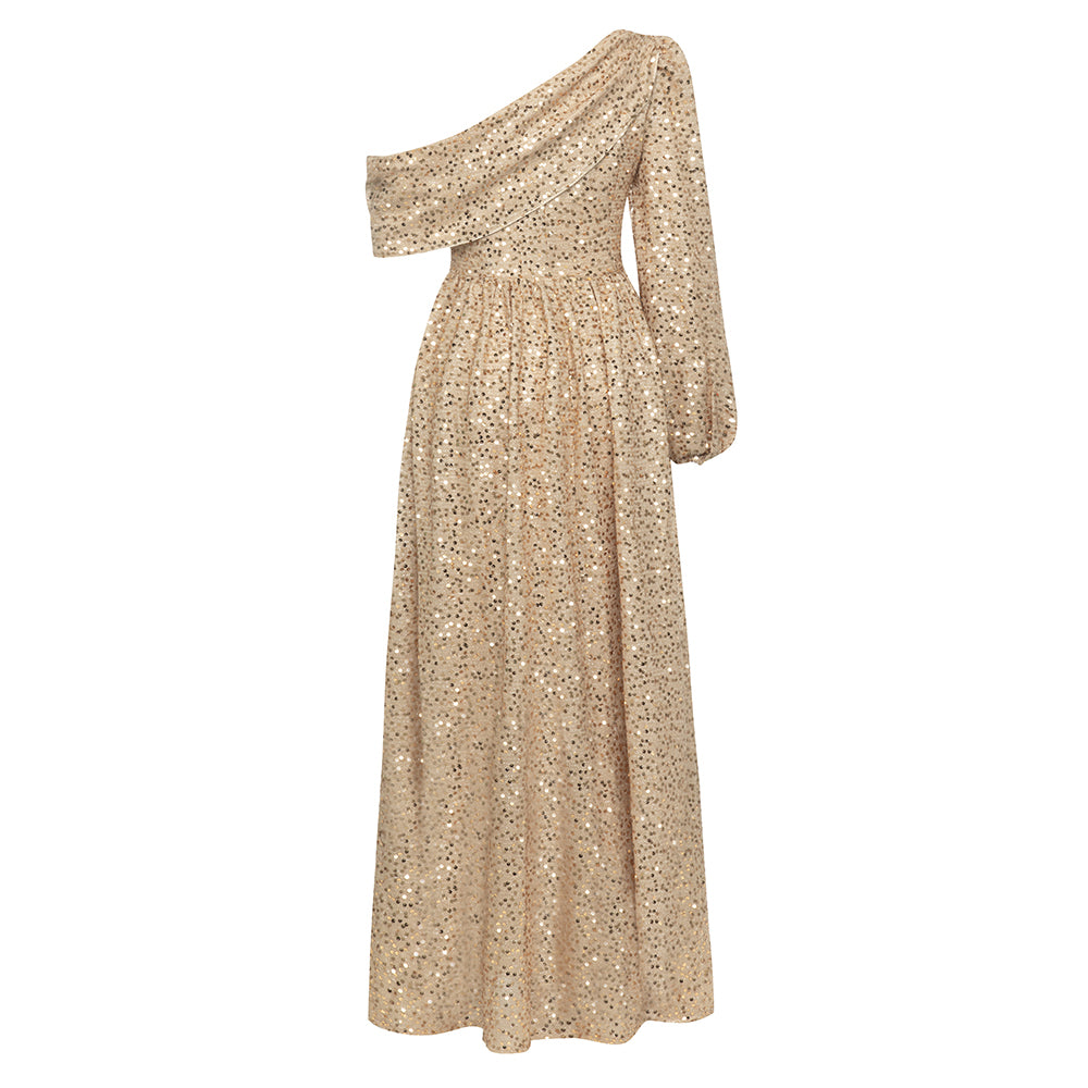 gold maxi dress www.hotfashionista.com