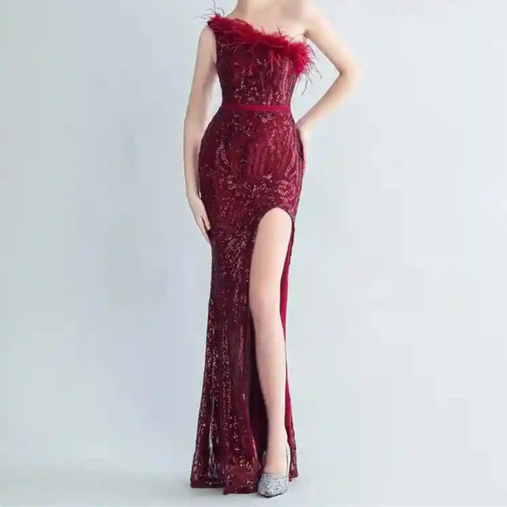 Annie One-shoulder Sheath Prom Dresses - Hot fashionista