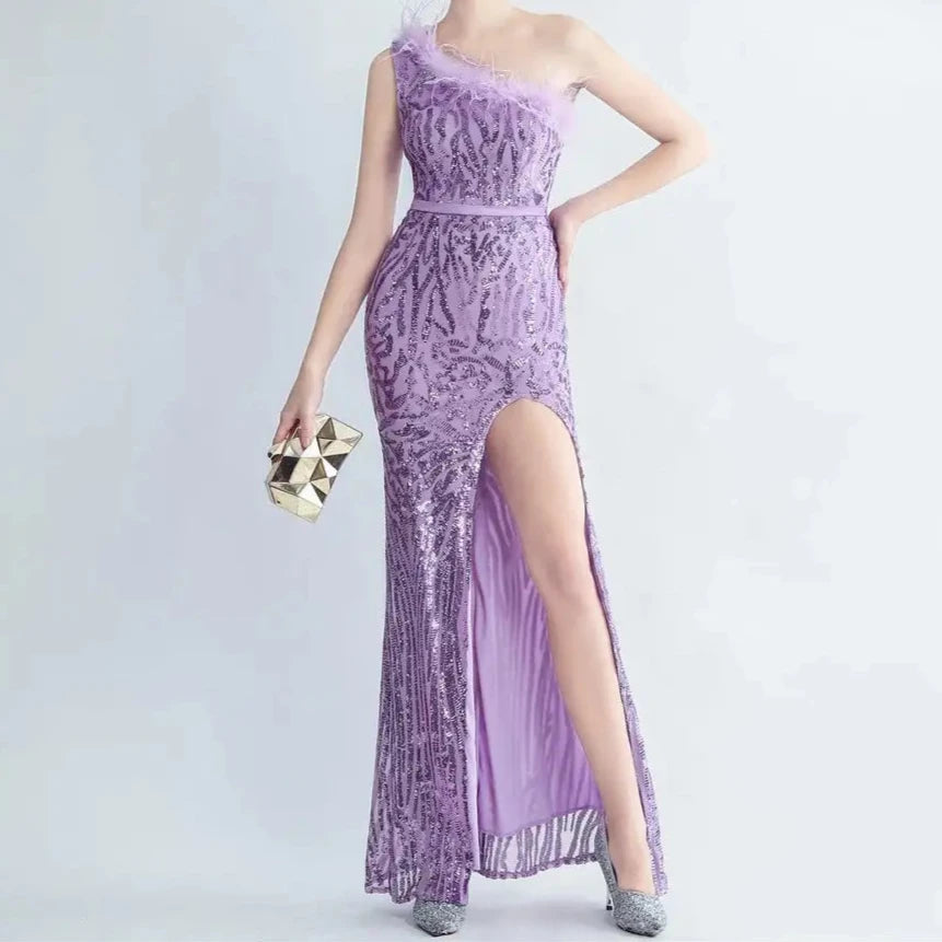 Annie One-shoulder Sheath Prom Dresses - Hot fashionista