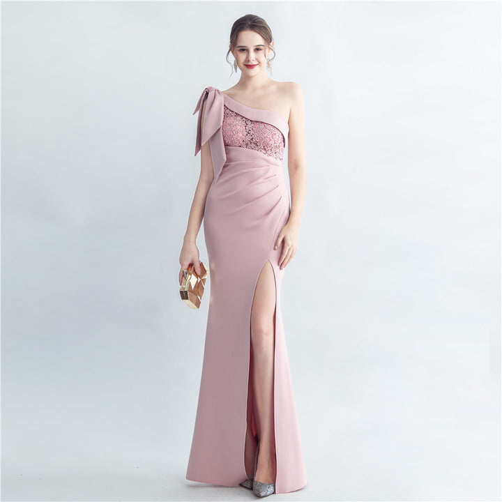 Brandy One Shoulder Tie Satin Maxi Dress - Hot fashionista