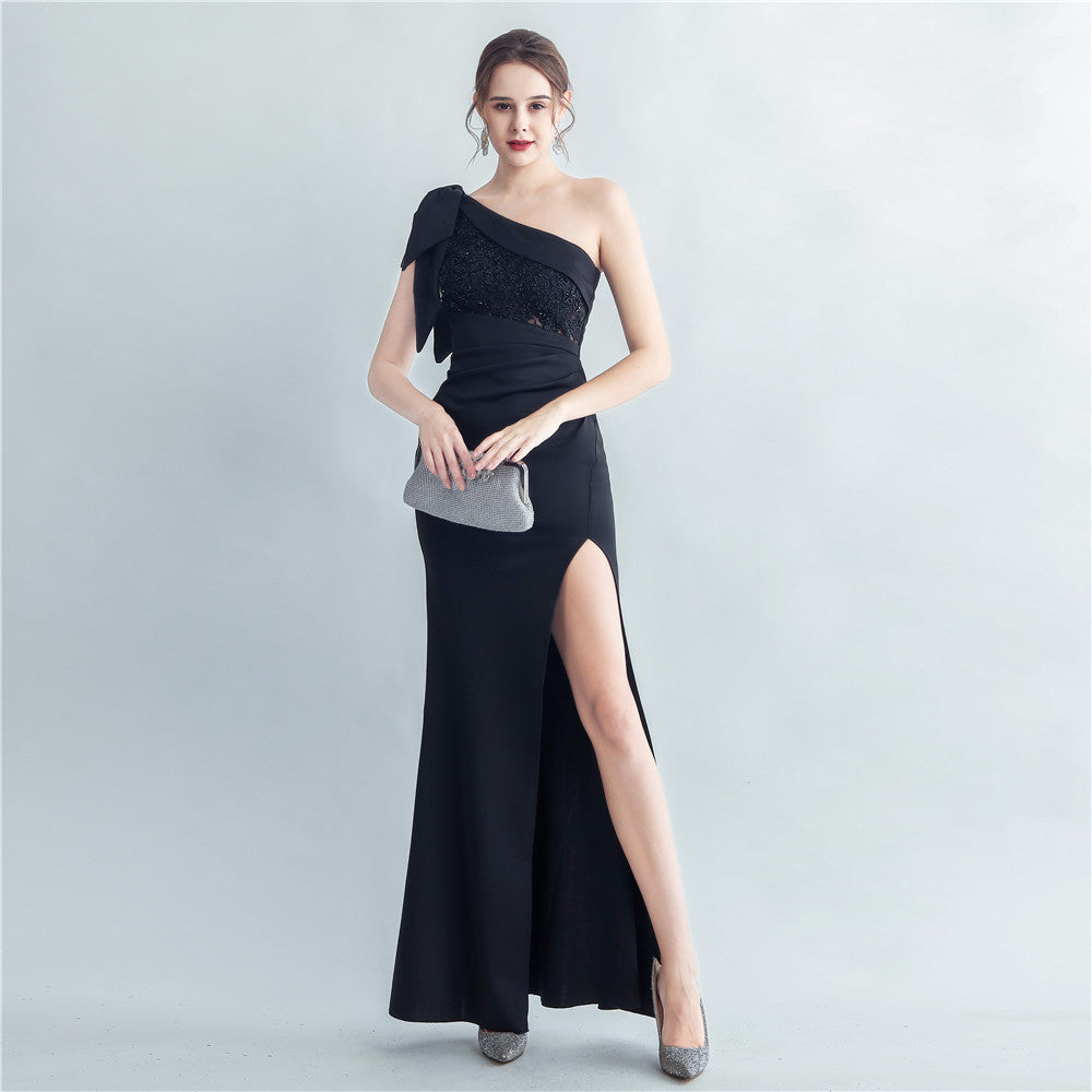 Brandy One Shoulder Tie Satin Maxi Dress - Hot fashionista