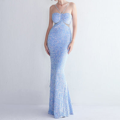 Cora Strapless String With Keyhole Waist Mermaid Dress