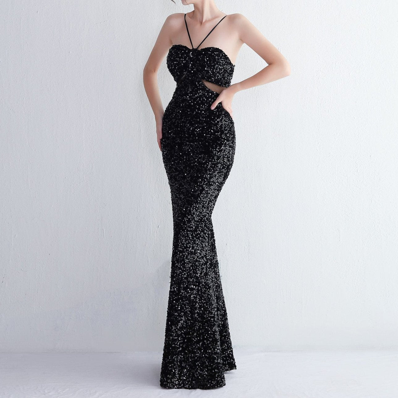 Cora Strapless String With Keyhole Waist Mermaid Dress