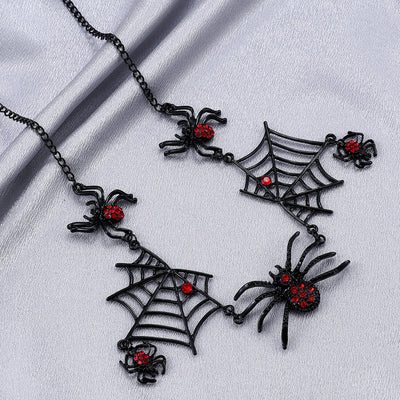 Collar de araña creativo de Halloween Telaraña oscura