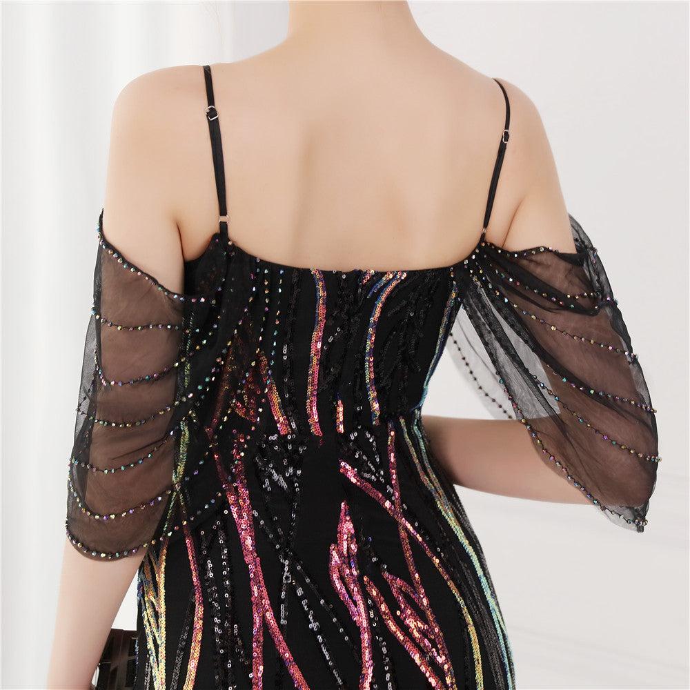 Dakota Off Shoulder Sequined Maxi Dress - Hot fashionista