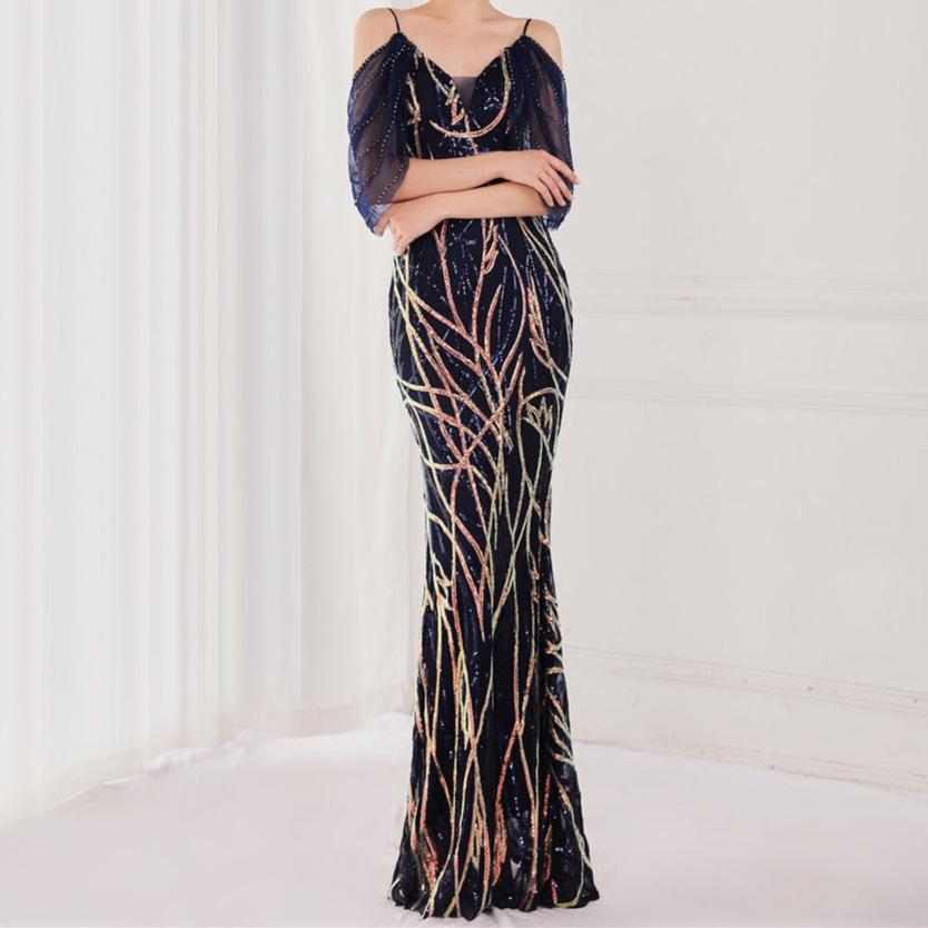 Dakota Off Shoulder Sequined Maxi Dress - Hot fashionista