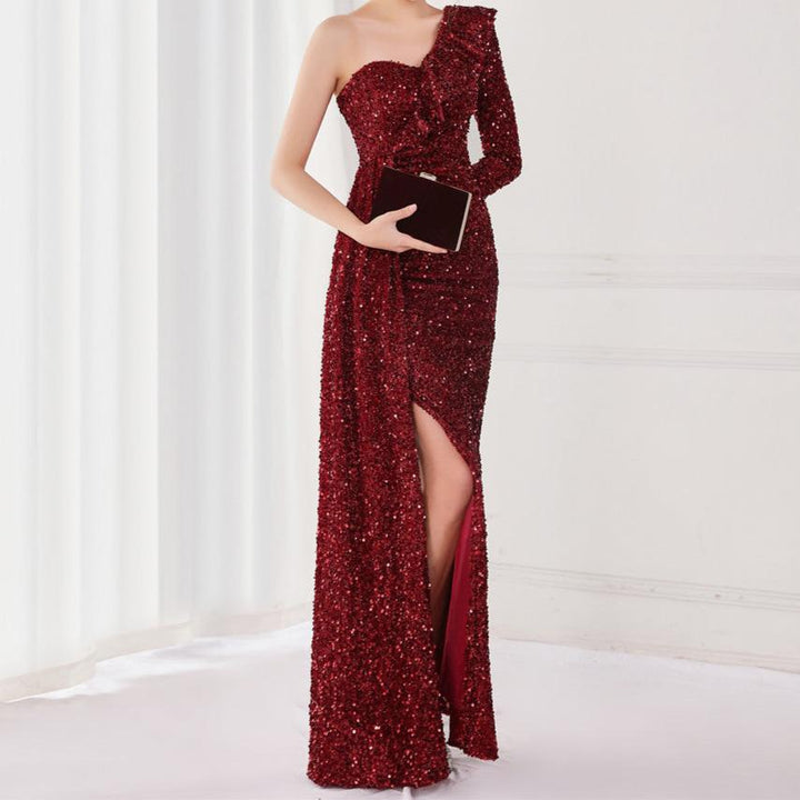 Darcy Long-Sleeve Cold Shoulder Glitter Sheath Dress - Hot fashionista