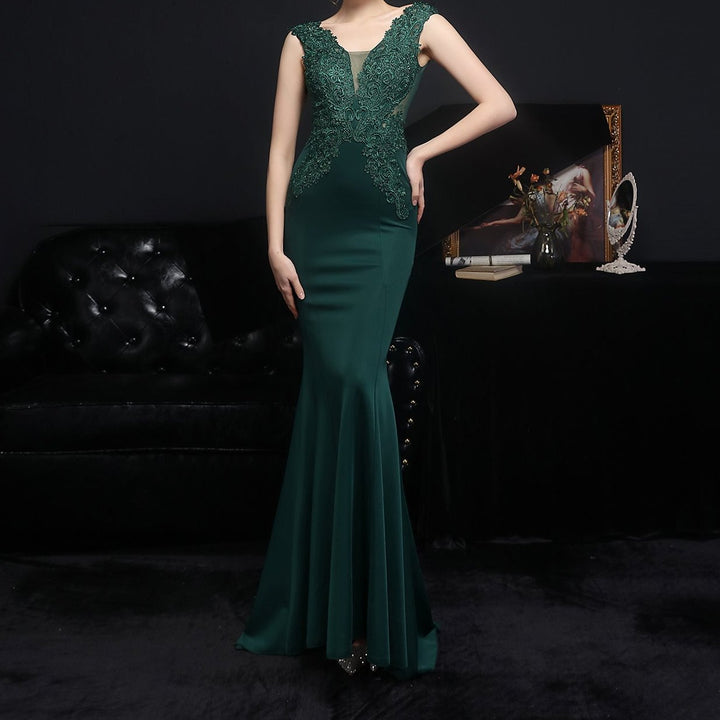 Dolly Lace Stretchy Satin Mermaid Dress - Hot fashionista