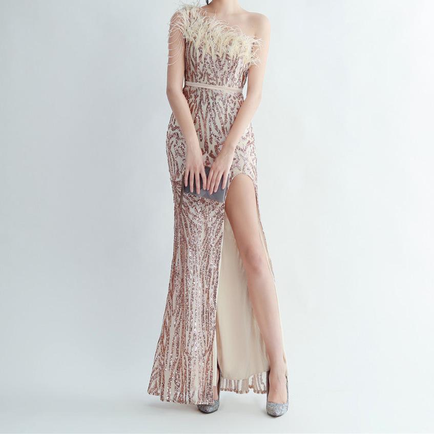 Ella One Shoulder Sequin Long Dress - Hot fashionista