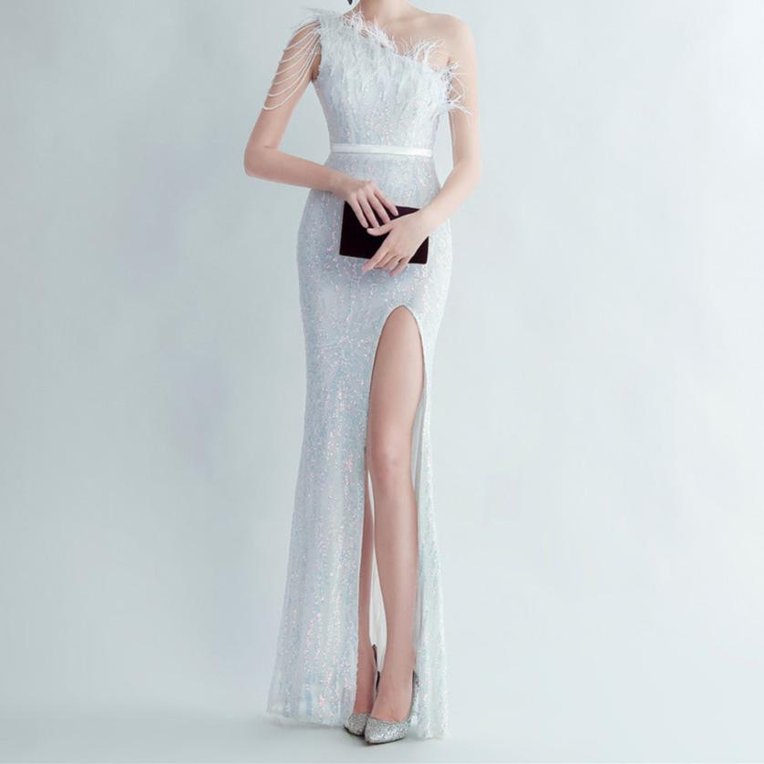 Ella One Shoulder Sequin Long Dress