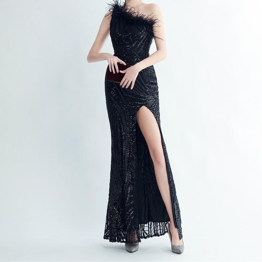 Ellie One Shoulder Elastic Long Dress - Hot fashionista