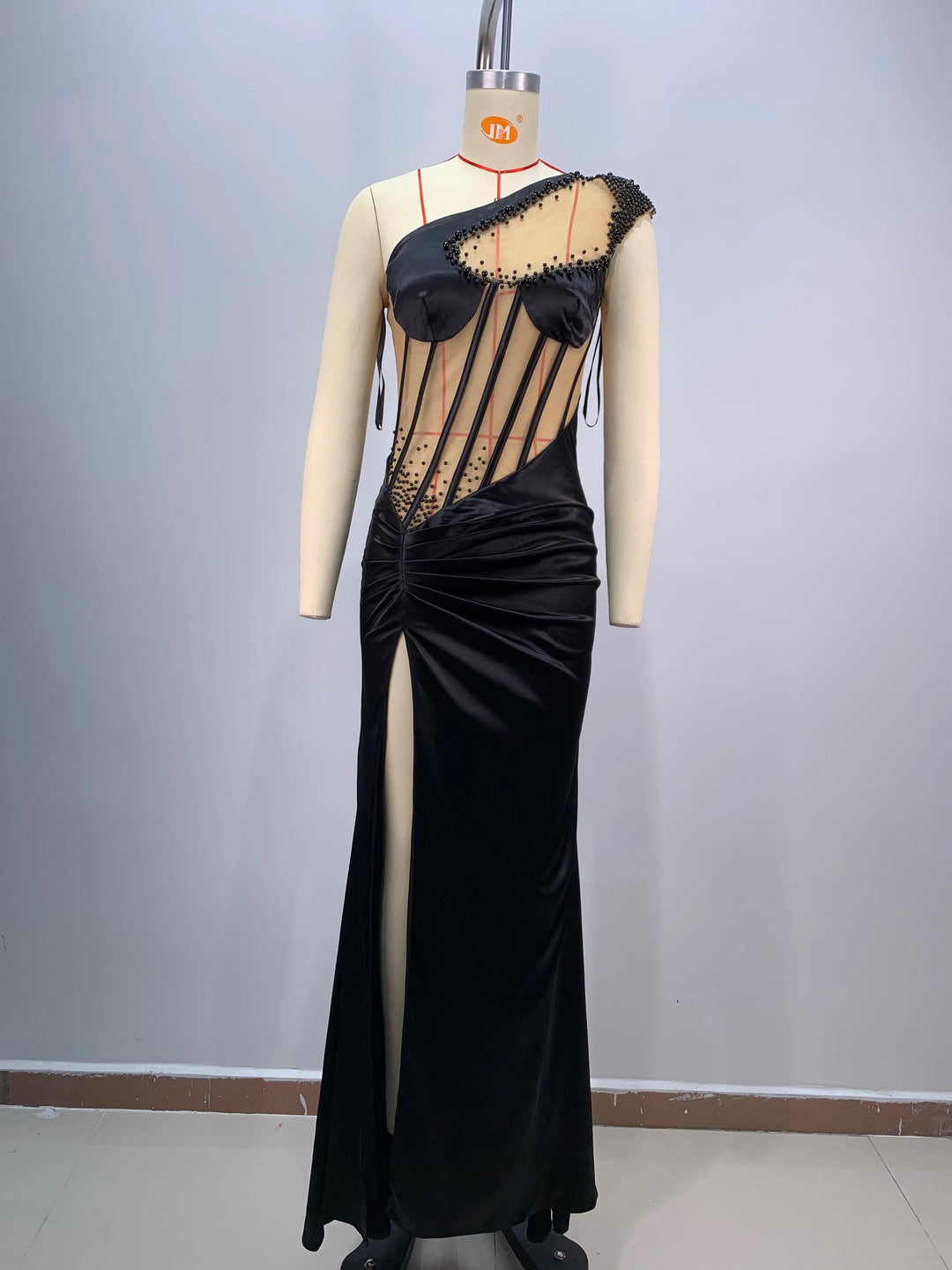 Maple One Shoulder Mesh Insert Maxi Dress - Hot fashionista