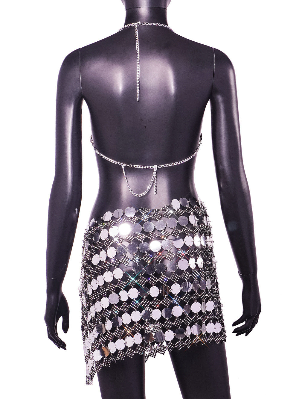 Margaret Halter Neck Sequins Skirt Set - Hot fashionista