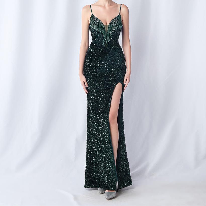 Robe longue d'été à sequins Peyton