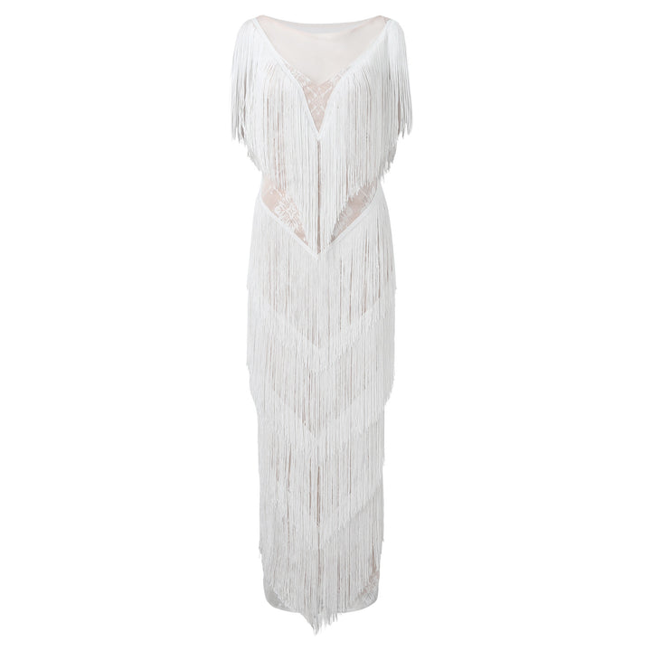 1920s Inspired Women's Sleeveless Flapper Fringe Tassel Cocktail Dress