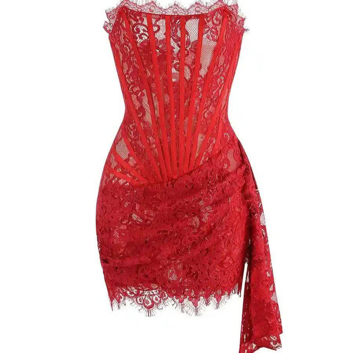 Louisa Strapless Lace Corset Mini Dress - Hot fashionista