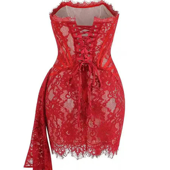 Louisa Strapless Lace Corset Mini Dress - Hot fashionista