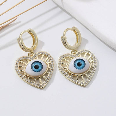 Fashion Love Six Star Demon Eye Earrings