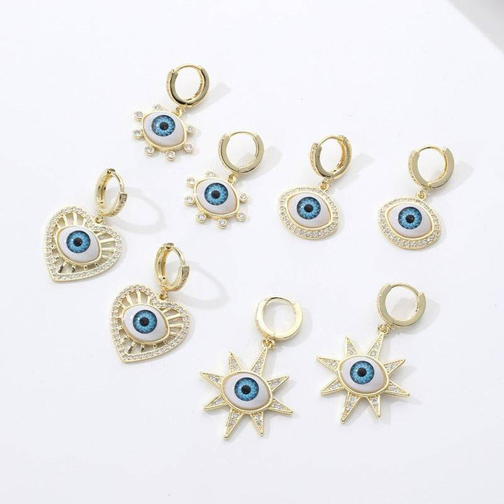 Fashion Love Six Star Demon Eye Earrings - Hot fashionista