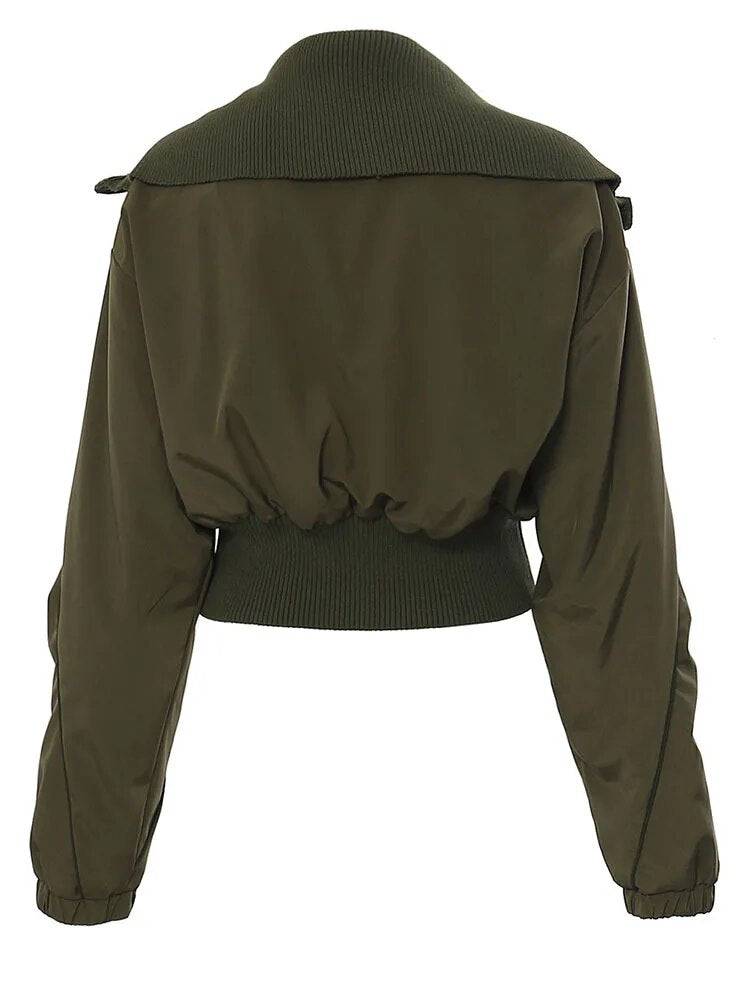 Veste décontractée à grande poche, coupe ample, vert armée, nouveau manteau à revers à manches longues pour femmes, mode marée printemps automne 