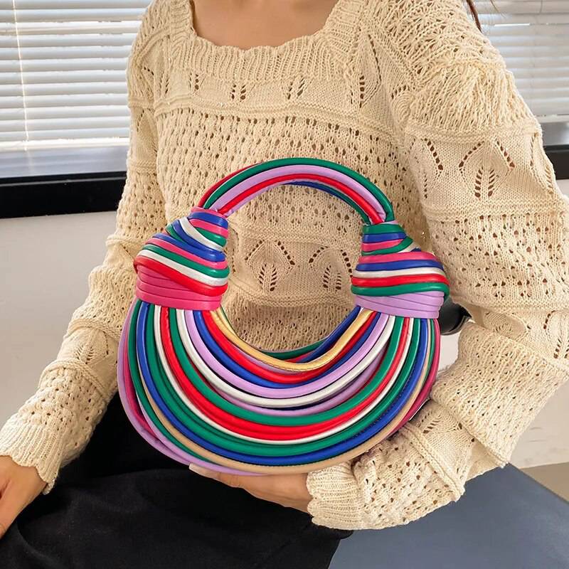 Rainbow Noodles Shaped Underarm Bag - Hot fashionista