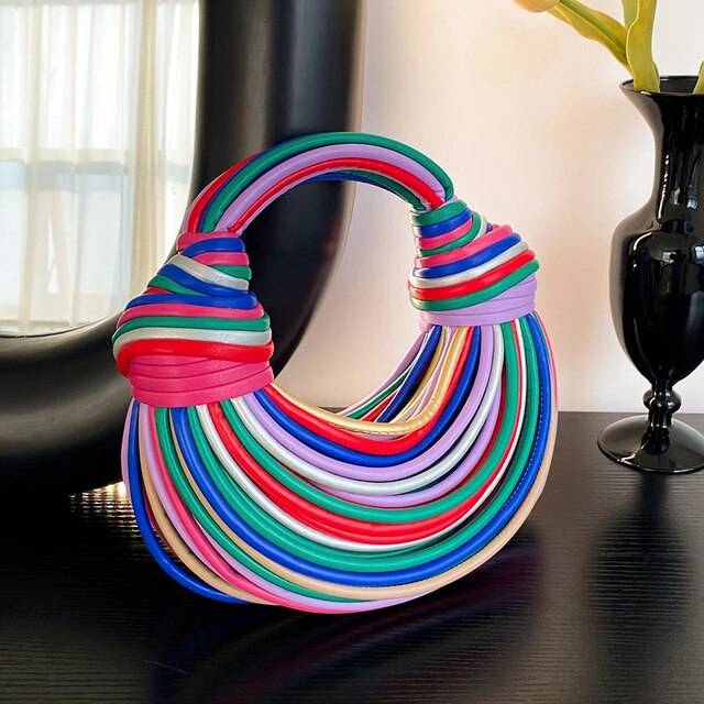 Rainbow Noodles Shaped Underarm Bag - Hot fashionista