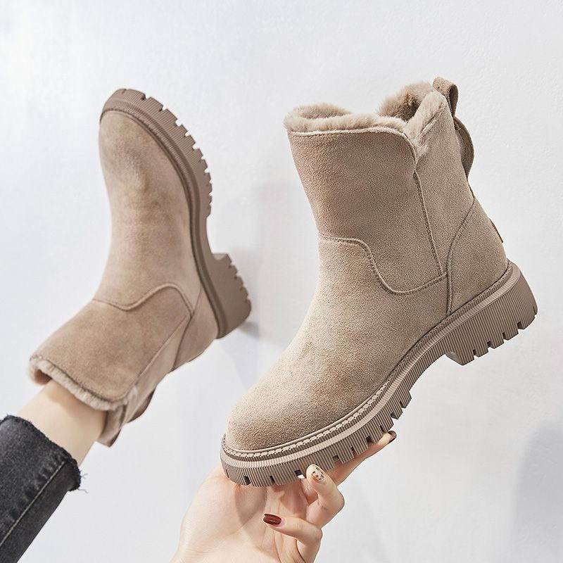 Botas de nieve para mujer, zapatos de invierno de cachemira para mujer, botas cálidas, zapatos de algodón, botas de mujer