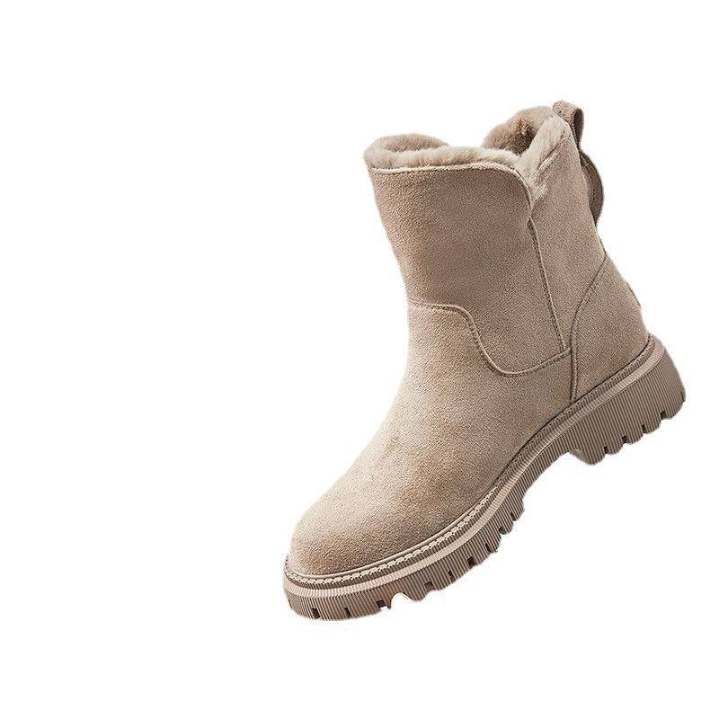 Botas de nieve para mujer, zapatos de invierno de cachemira para mujer, botas cálidas, zapatos de algodón, botas de mujer