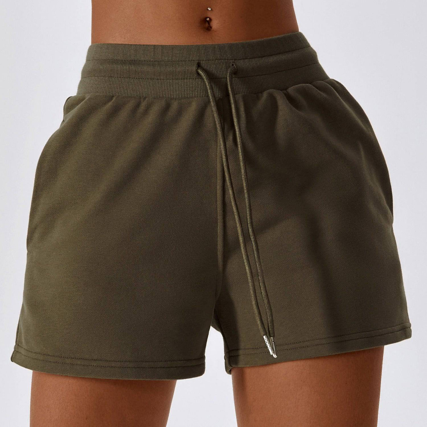 Short de sport ample à cordon de serrage pour femme, pantalon de survêtement droit d'extérieur, short de sport décontracté