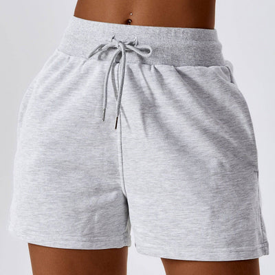 Short de sport ample à cordon de serrage pour femme, pantalon de survêtement droit d'extérieur, short de sport décontracté