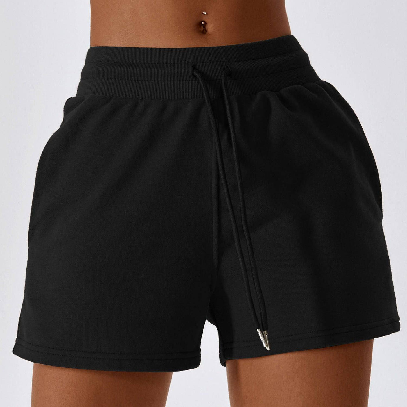 Short de sport ample à cordon de serrage pour femme, pantalon de survêtement droit d'extérieur, short de sport décontracté