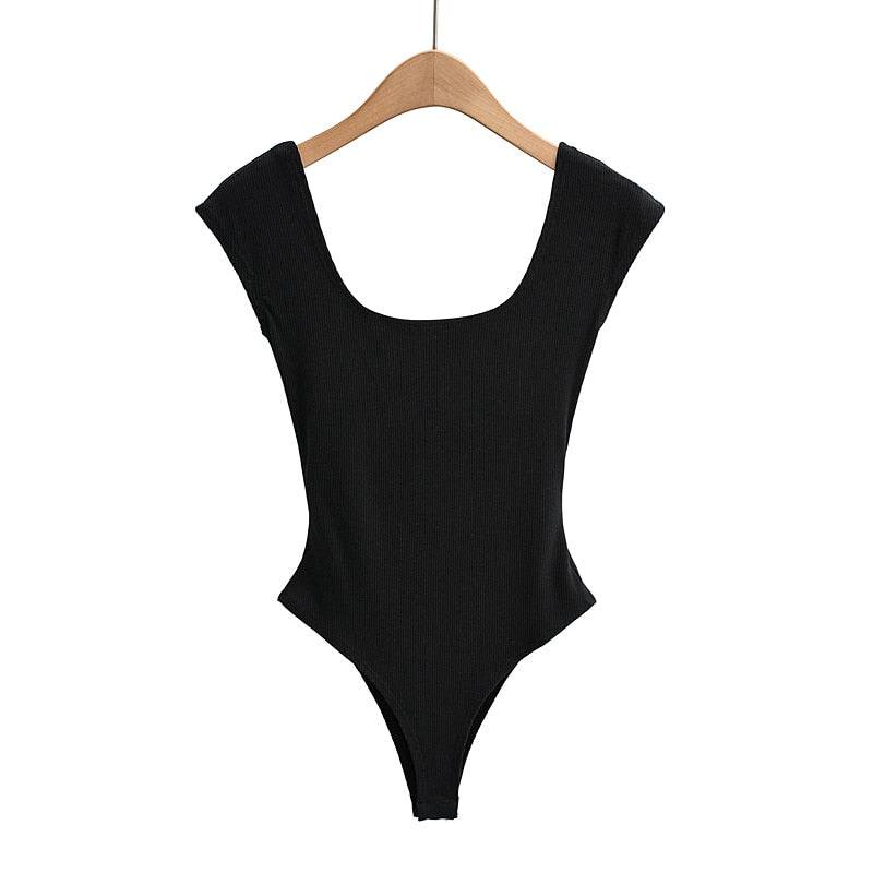 Body d'été à col rond et bas pour filles, couleur unie, sexy, style plage, slim, slim