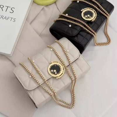 Women's Bag New Soft Leather Texture Shoulder Bag Korean Edition Trendy Crossbody Bag Fashion Lingge Chain Women's Square Bag