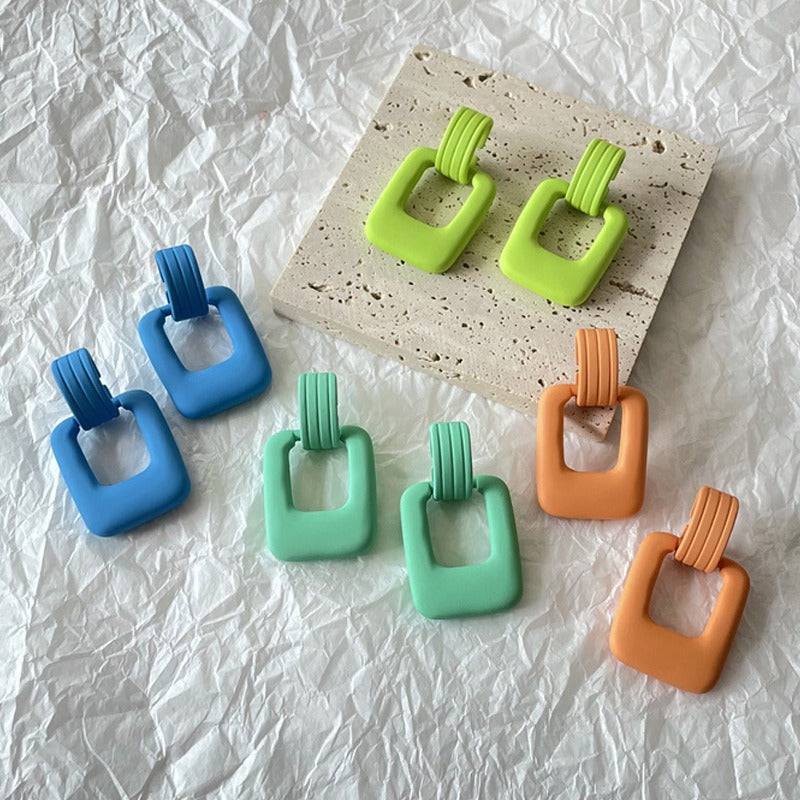 Geometric Square Fashion Personalized Acrylic Earrings - Hot fashionista