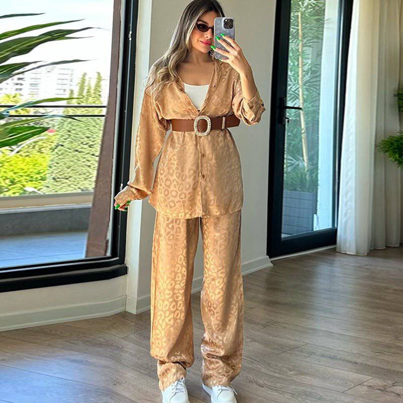 lenna Conjunto casual de manga larga con estampado de leopardo - Hot fashionista