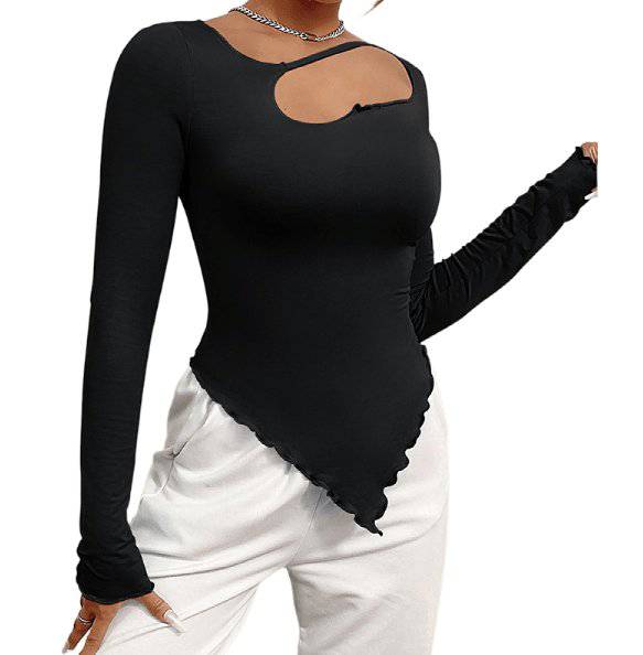 Long sleeved design creates a slimming and tight fitting base for autumn and winter tops