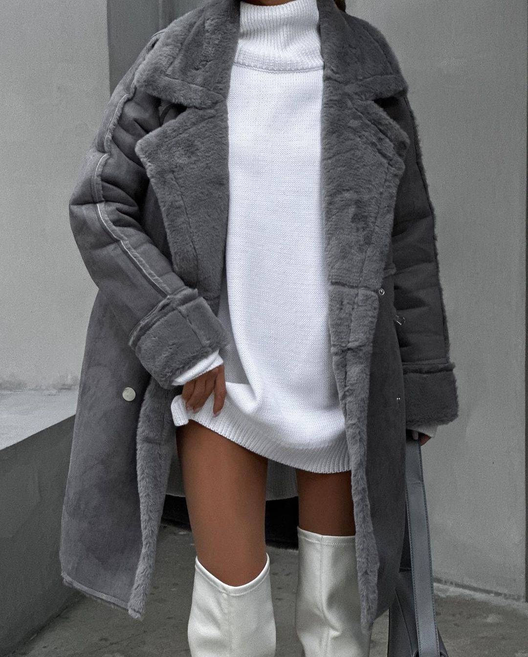 Winter new plush suede coat, suit collar, long cardigan, long sleeved plush coat - Hot fashionista