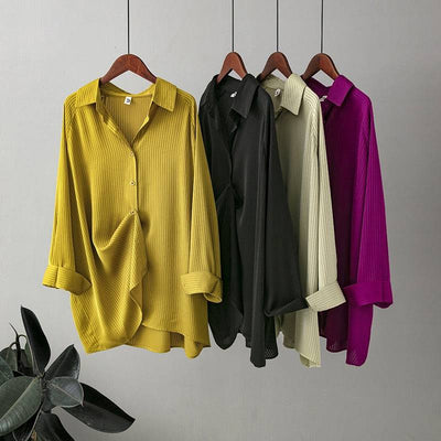 Chemise surdimensionnée à manches raglan pour femme, version coréenne, tendance, rajeunissante, simple, ample, décontractée