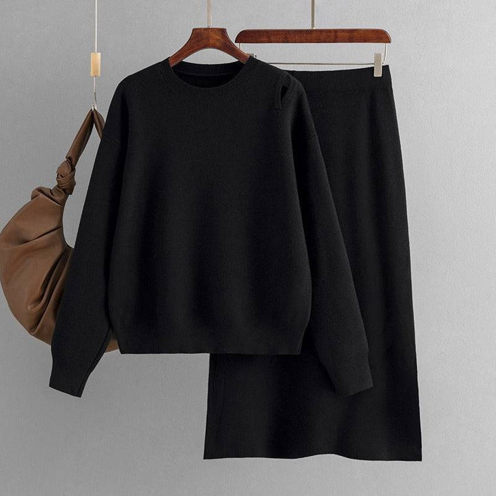 Two Pieces Outfit Women Casual 2 Piece Knit Sweater Skirt Sets Knitted Women Clothing - Hot fashionista