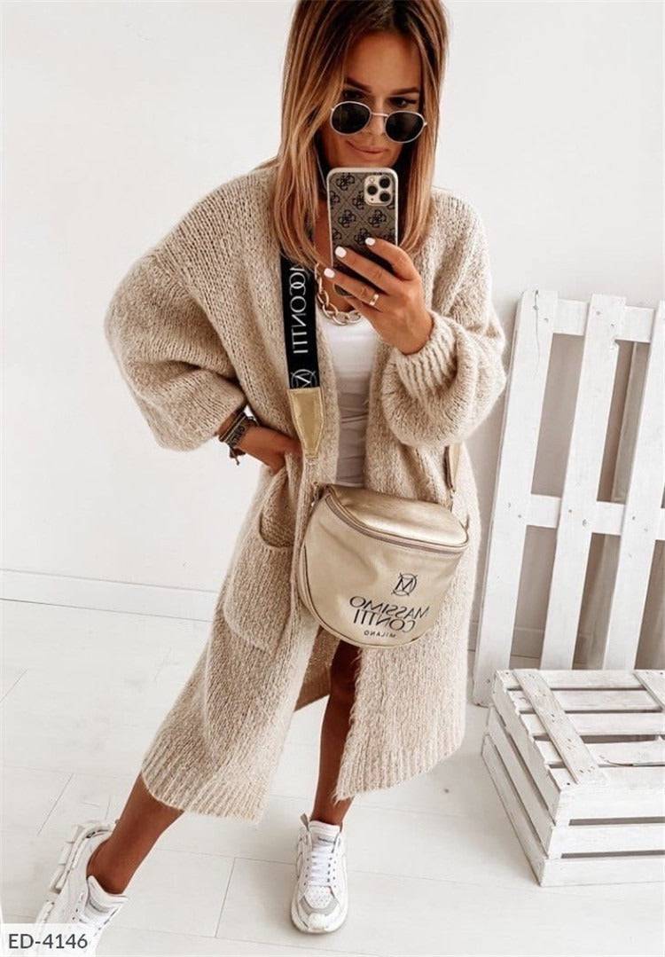 Cardigan sweater women's coat new loose knit autumn/winter top