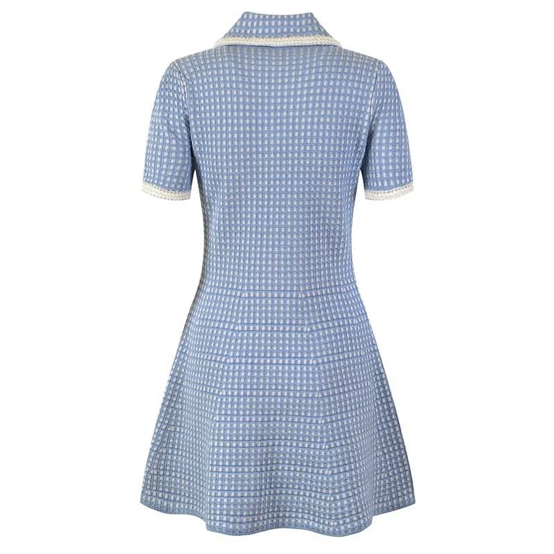 Knitted checked tweed Mini Dress