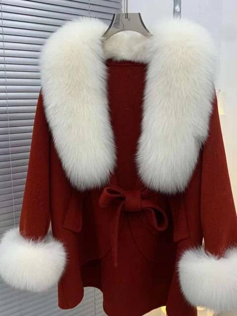 Amanda Big Fur Trim Collar Luxury Fashionable Coat - Hot fashionista