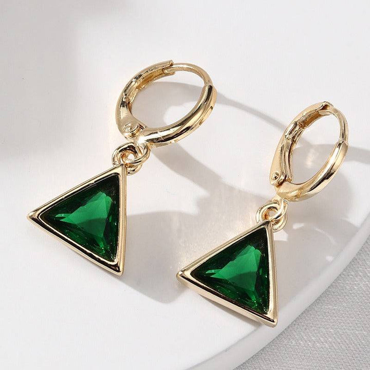 Fashion full diamond geometric triangle earrings for women - Hot fashionista