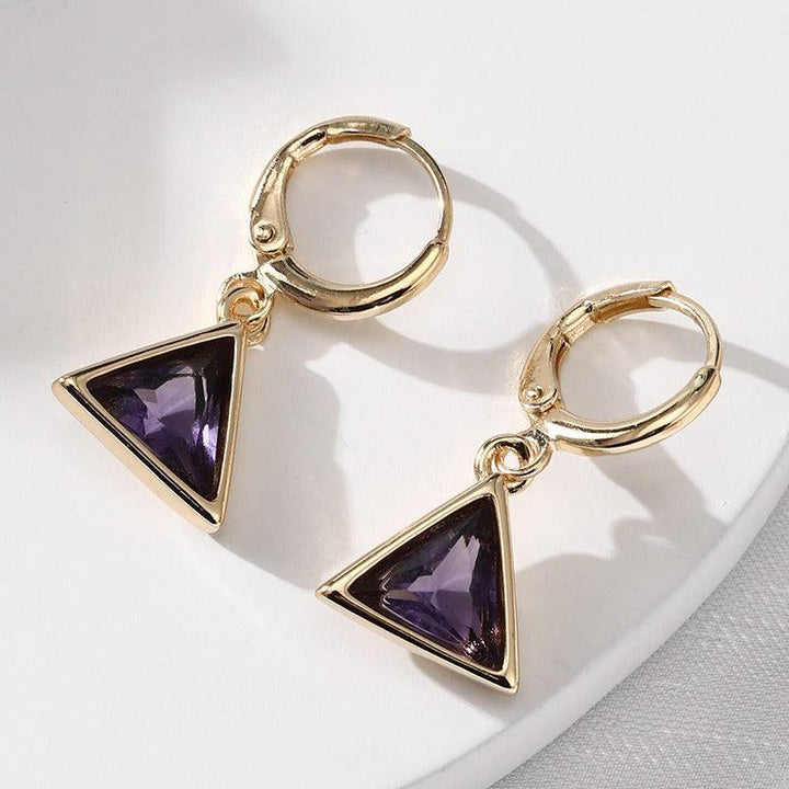 Fashion full diamond geometric triangle earrings for women - Hot fashionista