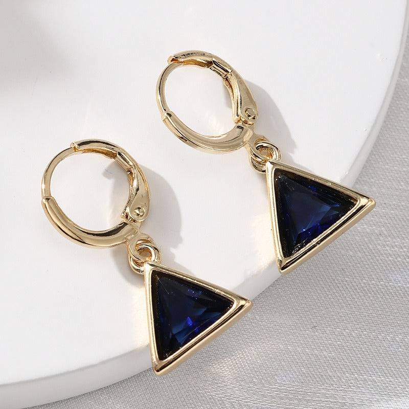 Fashion full diamond geometric triangle earrings for women - Hot fashionista