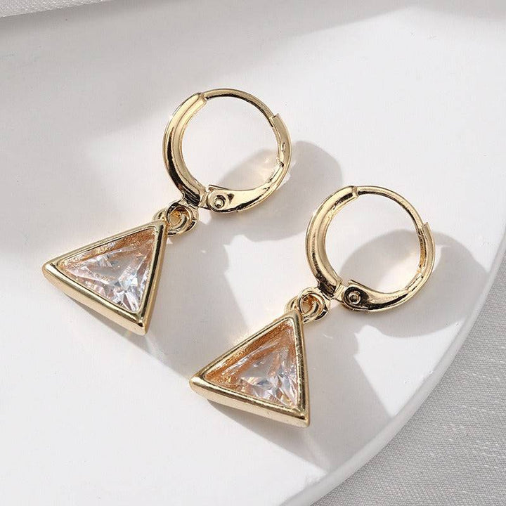 Fashion full diamond geometric triangle earrings for women - Hot fashionista